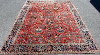 Antique and Finely woven Handmade Sarouk Carpet.