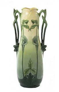* A Continental Art Nouveau Porcelain Vase, Height 11 3/4 inches.