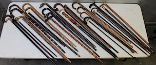 Collection of 29 Assorted Canes & Walking Sticks