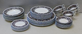 WEDGWOOD. 48 Pieces of "Blue Florentine" Porcelain