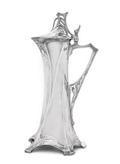 * A German Silver-Plate Wine Jug, Height 14 3/4 inches.