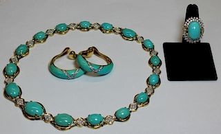 JEWELRY. Gold, Turquoise, and Diamond Jewelry