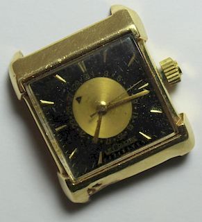 JEWELRY. Men's Lecoultre 14kt Gold Wrist Watch.