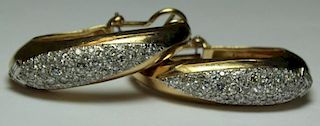 JEWELRY. Pair of 14kt Gold and Melee Diamond