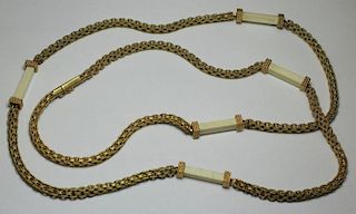 JEWELRY. 18kt Gold Chain Necklace with 5 Carved