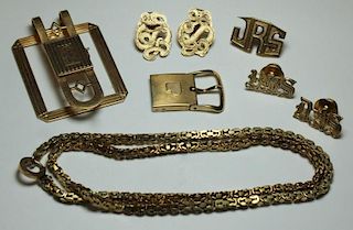 JEWELRY. Assorted Gold Jewelry Grouping.