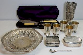 STERLING. Decorative Grouping of Silver Items.