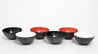 Krenit Mid-Century Danish Modern Enamel Bowls, 6