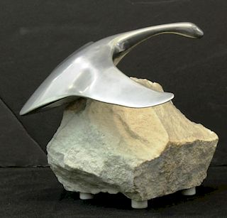Canadian "Hoselton" Aluminum Goose Sculpture