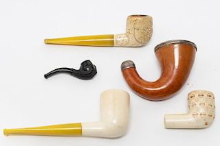 Vintage Meerschaum & Other Pipes, Group of 5