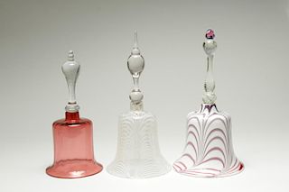 Italian Venetian Glass Bells, Solid & Twisted, 3
