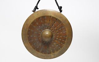 Thai Bronze Nipple Gong Temple Bell, Vintage