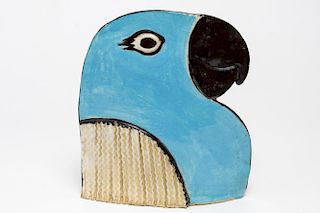 American Art Pottery- Blue Parrot Head Vase