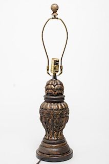 Carved & Gilt-Painted Wood Table Lamp