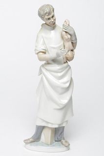 Lladro Porcelain Figurine, Obstetrician w Baby