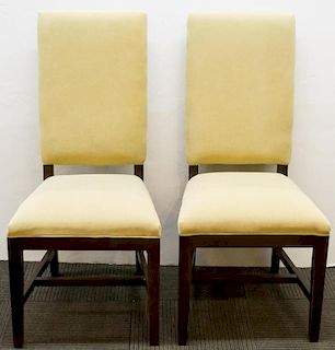 American Modern Upholstered Side Chairs, Pair