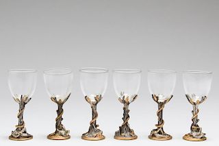 Crystal & Mixed Metal Erotic Glasses, Eve w Snake