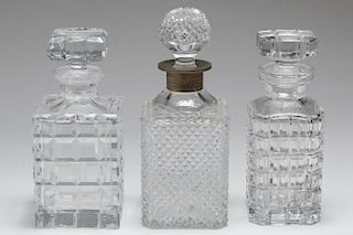 Lead Crystal Decanters, Group of 3
