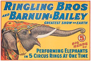Ringling Brothers and Barnum & Bailey Greatest Show on Earth. Performing Elephants.