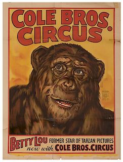 Cole Bros. Circus. Group of Four Circus Posters.