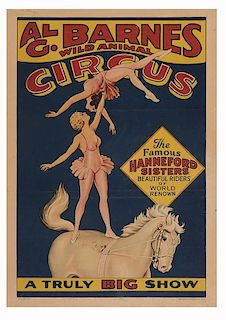 Al. G. Barnes Wild Animal Circus. The Famous Hanneford Sisters.