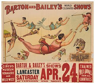 Barton & Bailey’s World Celebrated Shows. Trapeze Artists.