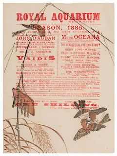 Royal Aquarium 1885 Season’s Program.