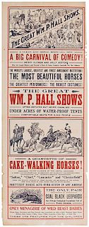 The Great Wm. P. Hall Shows. Three Circus Broadsides.