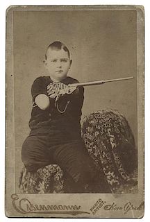 Armless Boy Sharpshooter Cabinet Photo.