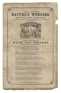 Waino & Plutano Wild Men of Borneo. Set of Two Cabinet Cards and Printed Poem.
