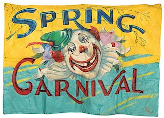 Spring Carnival. Painted Canvas Banner.