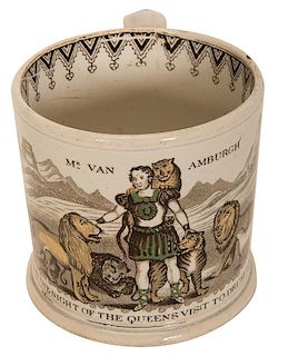 Isaac Van Amburgh Commemorative Mug.