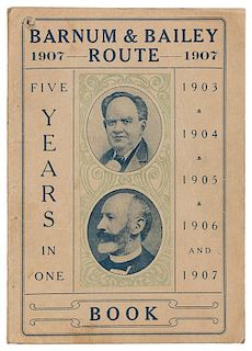 Barnum & Bailey Route Book 1907. And 1903-1906.