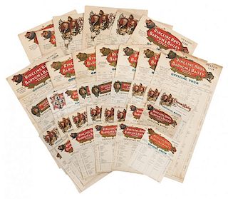 Barnum & Bailey / Ringling Brothers & Barnum & Bailey. Lot of 50 Route Cards and Handbills.