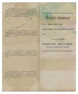 Ringling Bros. Contract Signed by Charles Ringling.