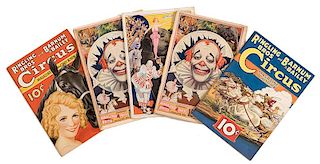 Set of Five Ringling Brothers and Barnum & Bailey Combined Show Magazines and Daily Reviews. 1931- 1935.