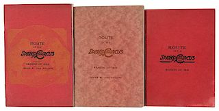 Set of Three Sparks Circus Route Books. 1921-1923.