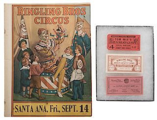 Lot of Circus Tickets and Ringling Brothers Courier.