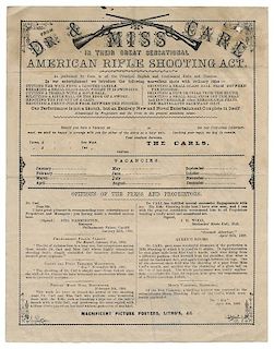 Dr. and Miss Carl Rifle Shooting Act. Flyer and Program.