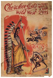 Cherokee Ed’s Wild West and Trained Wild Animal Shows. Trio of Posters.