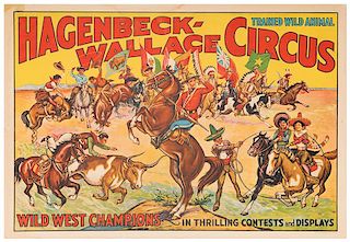 Hagenbeck-Wallace Trained Wild Animal Circus. Wild West Champions.