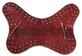 Red Leather Panel with Studs.