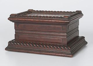Marquetry Double-Lid Box with Twist Borders