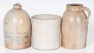 Zanesville, Ohio Stoneware Jug and other Stoneware Vessels
