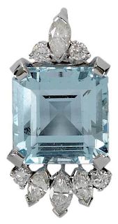 14kt. Aquamarine & Diamond Pendant