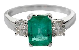 18kt. Emerald & Diamond Ring