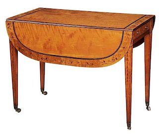 Adam Satinwood and Marquetry Pembroke Table