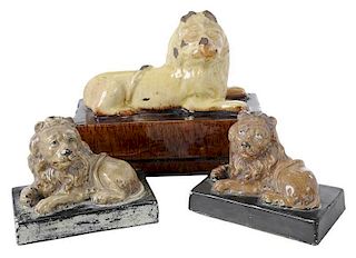Three British Ceramic Lion Figures