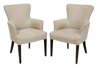 Pair of Upholstered Arm Chairs by Nancy Corzine