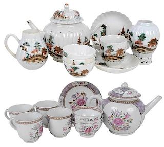 18 Pieces/Two Partial Chinese Export Tea Sets